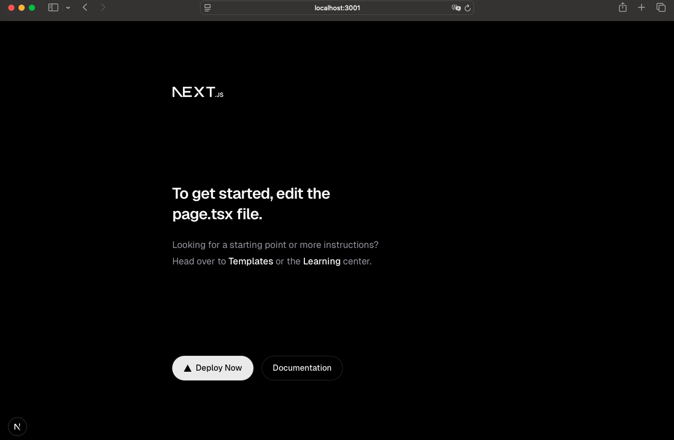 Next.js 初始化畫面
